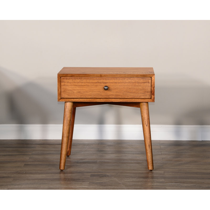 Hackler 24'' W Solid Wood Nightstand, Teak
