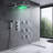 Trialo Solid Brass Color Changing LED Rain Shower System with Body Jets and Handheld