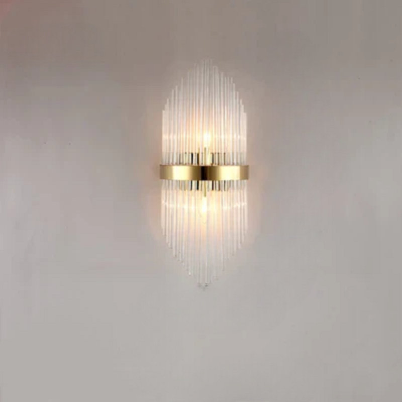 Aurey Crystal LED Flush Mounted Sconce, 30 H x 50 W x 50 D cm