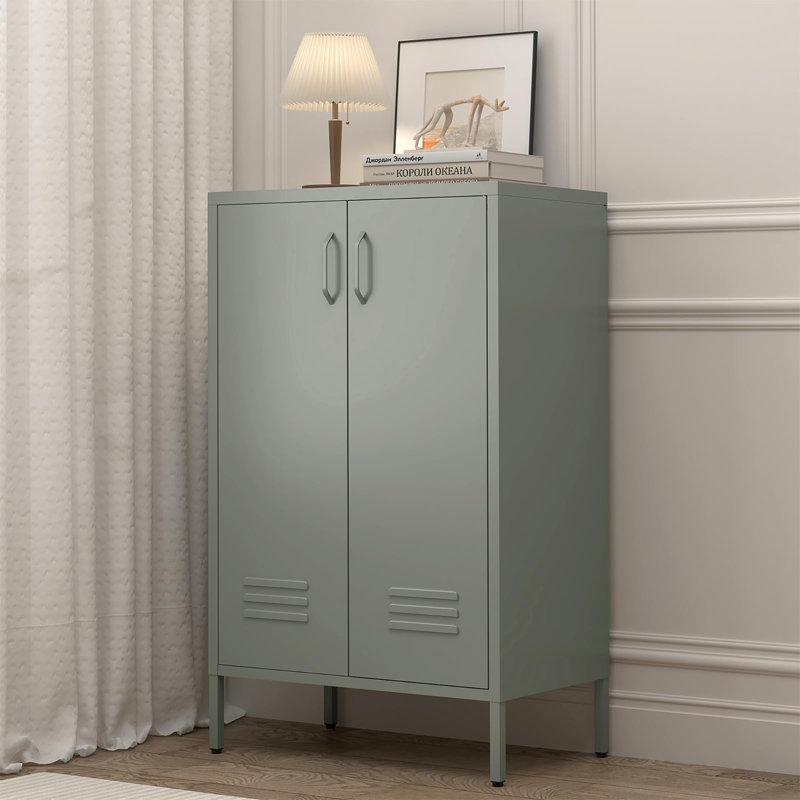 2 -Door Storage Cabinet, Grey Green