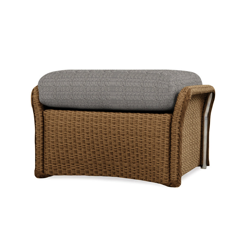 Weekend Retreat Outdoor Ottoman, Rumba Stonewashed, White