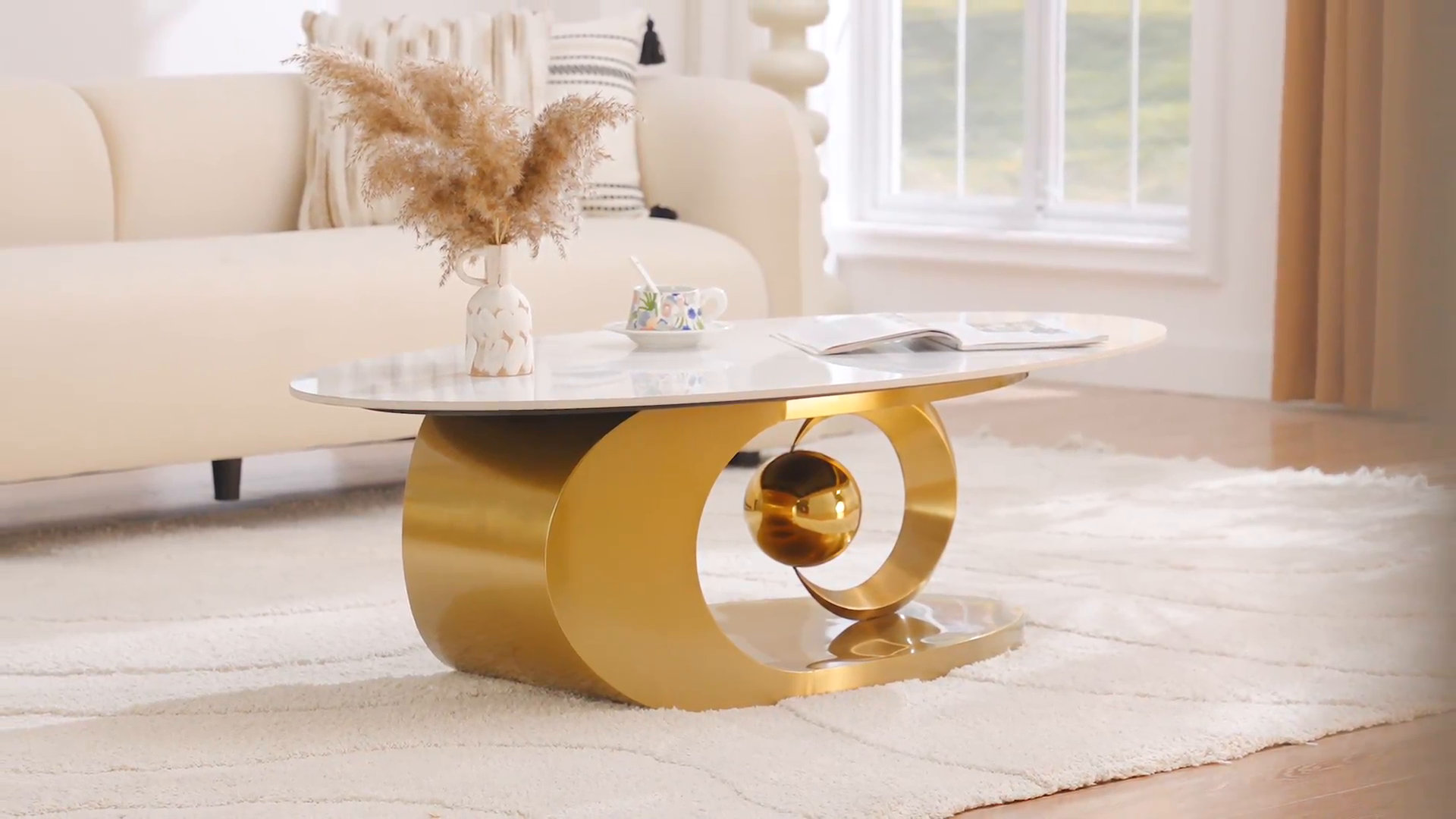 Everly Quinn Oval Coffee Table