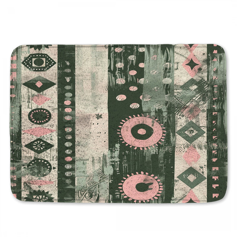 Tapis de bain à motif tribal géométrique, L 24 po x L 17 po