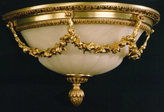 Criss Glass Flush Mount, French Gold