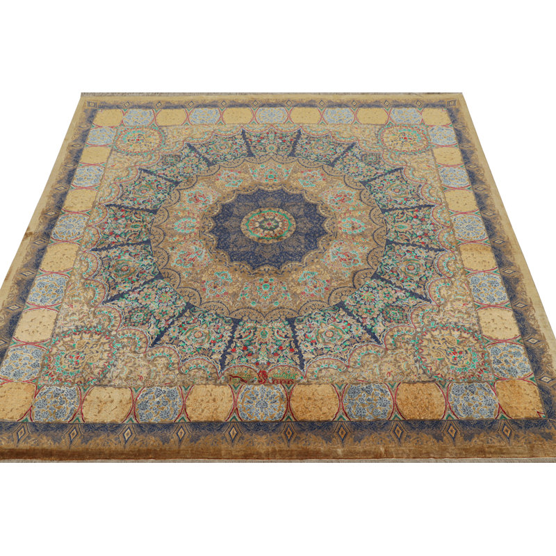 Rug & Kilim’S Modern Classics Square Rug In Polychrome Floral Medallion “Liliom”