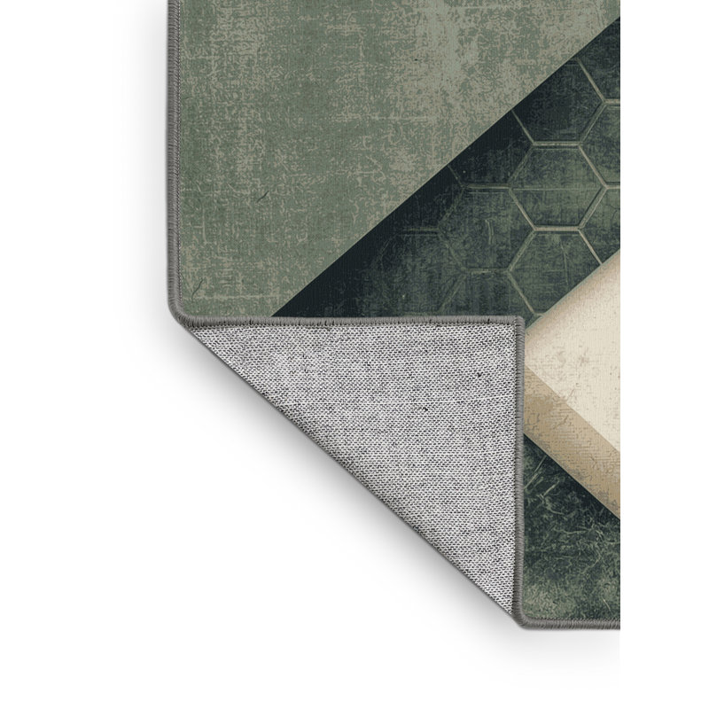 Machine Washable Entertainment & Pop Culture Holographic Game Board Modern Rustic Vintage Look Rug in Brown – Gray Binding