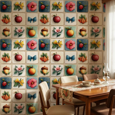 Playful Wallpaper Floral Peel And Stick Cute Wall Mural