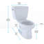 Eco Drake® Two-Piece Elongated 1.28 GPF Universal Height Toilet For 10 Inch Rough-In With Wax Ring and Toilet Mounting Bolts (Seat Not Included)