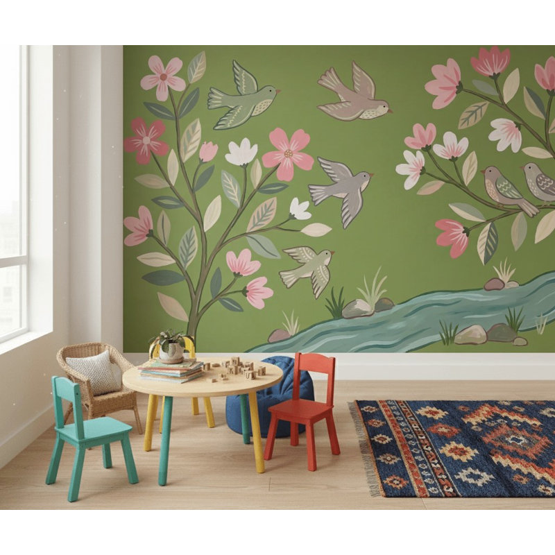 Murales fleurs de printemps, 120 po x 96 po, Non-Woven Nonpasted