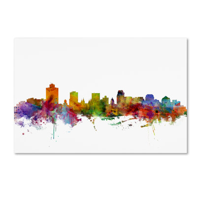 Salt Lake City Skyline' Graphic Art Print on Wrapped Canvas -  Trademark Fine Art, MT0589-C1219GG