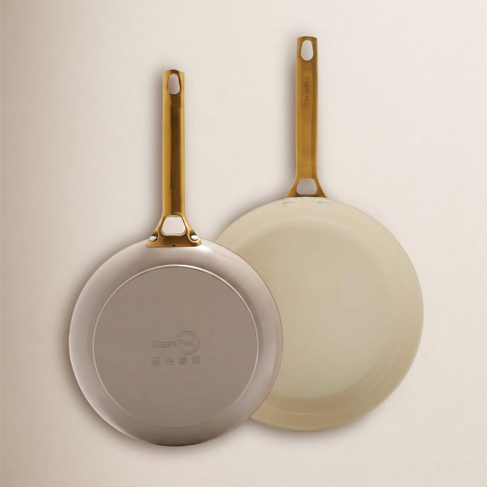 GreenPan Reserve 2-Piece Frying Pan Set, Taupe