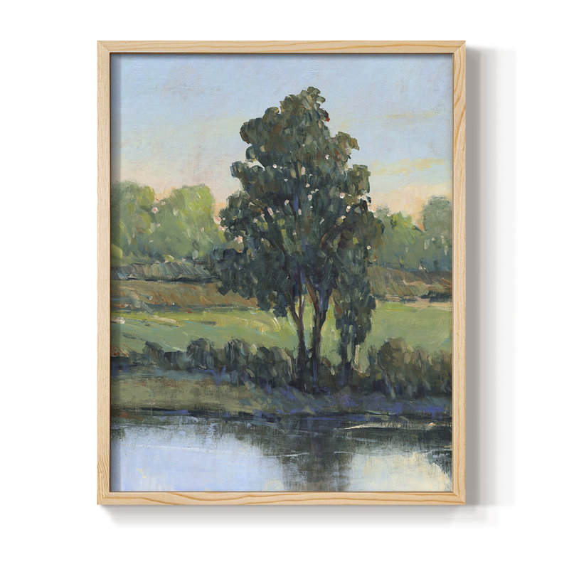 «Tree by the Riverbank I», reproduction encadrée - bois massif, H 30 po x l 24 po