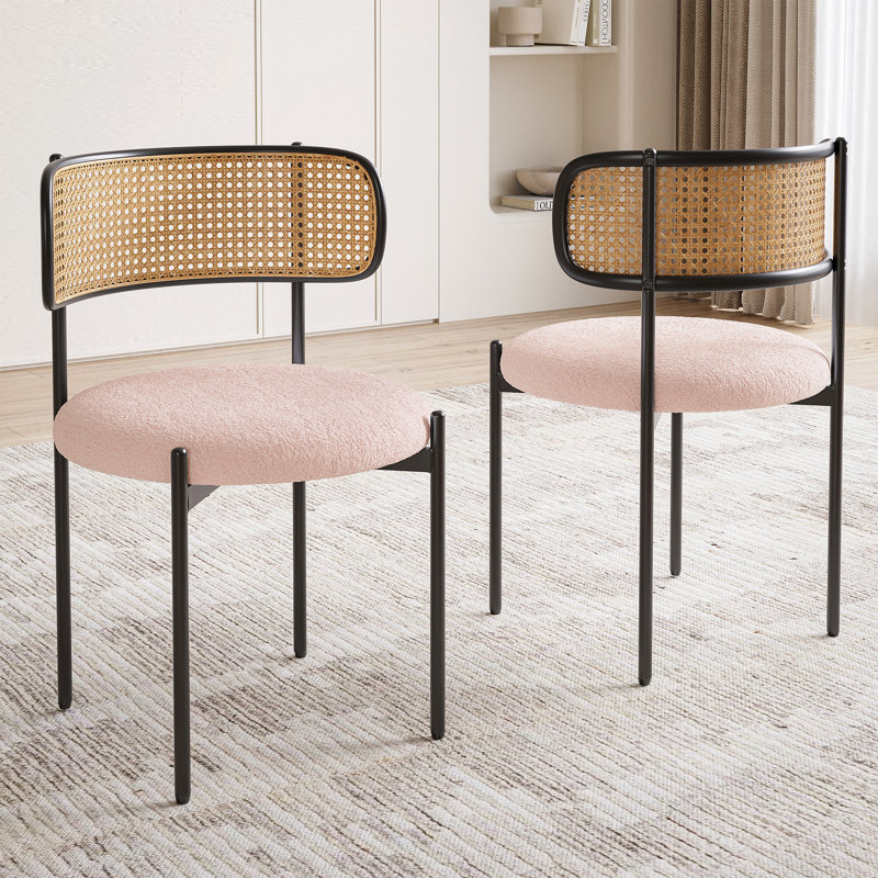 Chaise d'appoint en tissu Amett, Rose