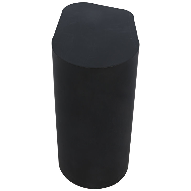 Matte Black Metal Rectangular End Table