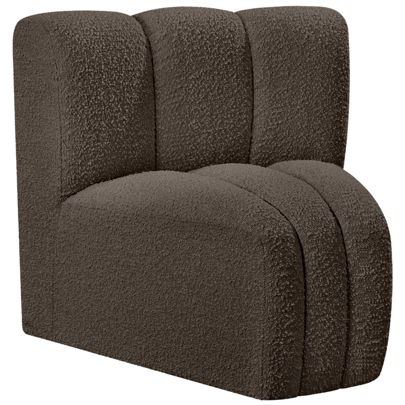 Iyahna Upholstered Side Chair, Brown Boucle Fabric