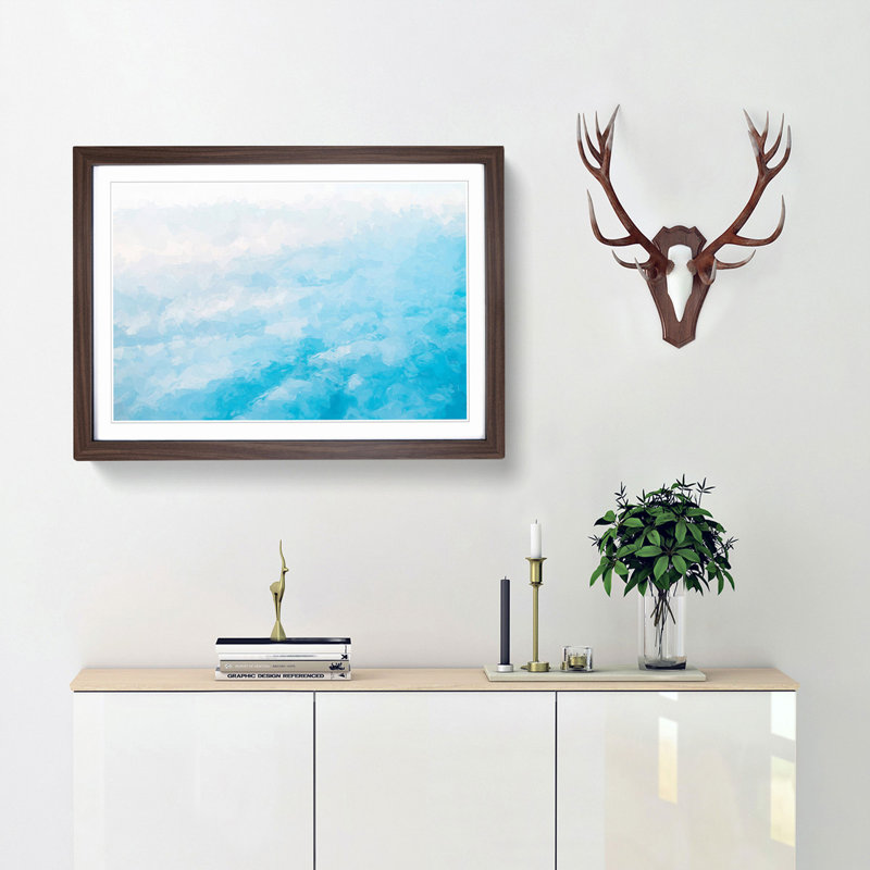 Over the Clouds in Abstract - Picture Frame Graphic Art Print, 48cm H x 65cm W x 2cm D, Walnut Framed