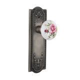 Meadows Plate with White Rose Porcelain Door Knob
