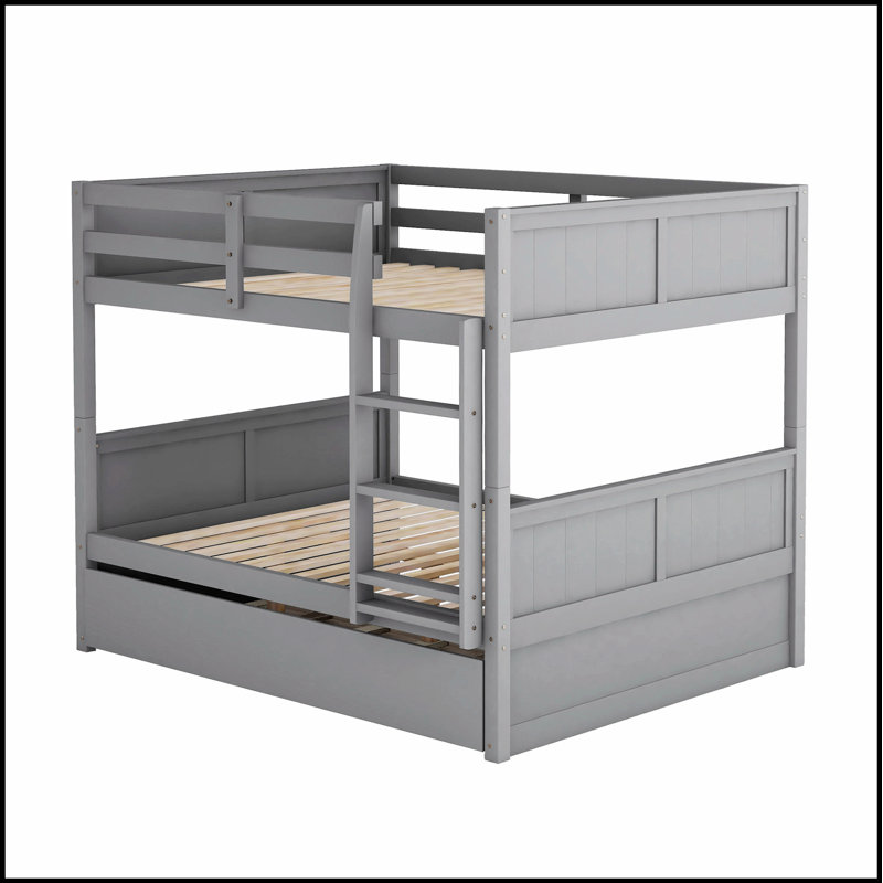 Lit superposé au-dessus d'un lit gigogne, durable et peu encombrant pour une capacité de couchage supplémentaire, Gris