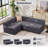 88" Wide Modular Upholstered L-Sectional Modern Chenille Channel Tufted Sofa Set-1686524184