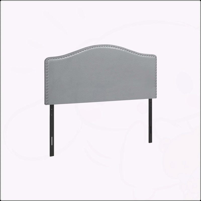 Bed, Headboard Only, Bedroom, Upholstered, Leather Look, Transitional, Grey, Full/Double
