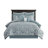 8 Piece Jacquard Comforter Set Aqua/Silver