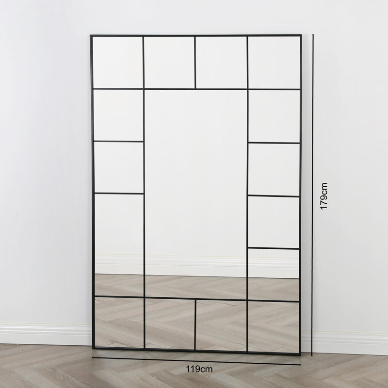 Naquasia Metal Rectangle Floor Mirror