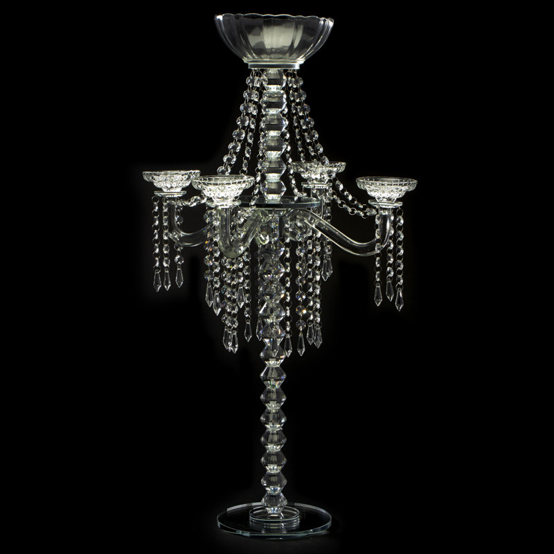 30.5'' H Crystal Floor Candelabra