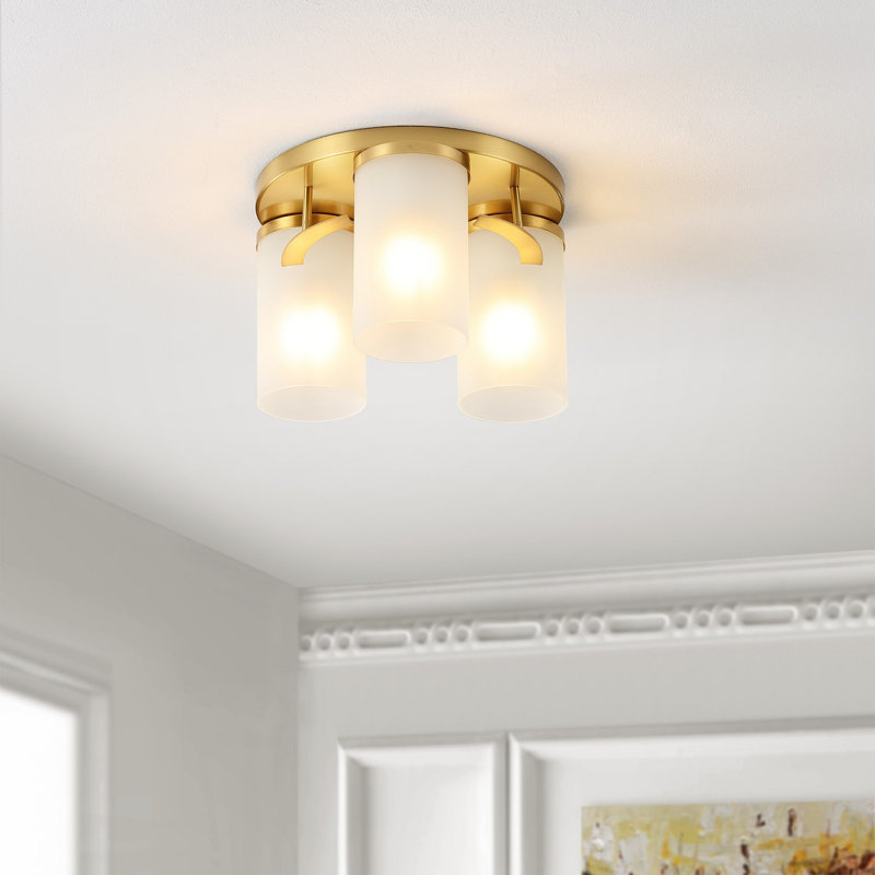Plafonnier encastré 3 lumières 12 po Rudaigh, Laiton doré