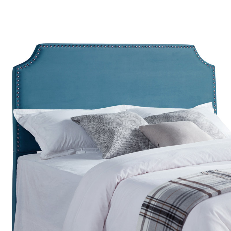 Tête de lit tapissier Hawtree, Velours bleu givré, Double / Grand