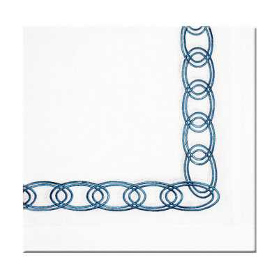 Chain Embroidered Linen Napkin