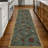 Ottohome Non-Slip Floral Leaves Area Rug For Living Room, Hallway, Entryway Rug, Seafoam Green-411970535