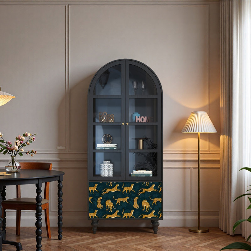 Vitrine en bois massif Vintage