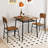 3-Piece Wood Square Kitchen Table & Chair Set w/ Metal Frame Storage Rack