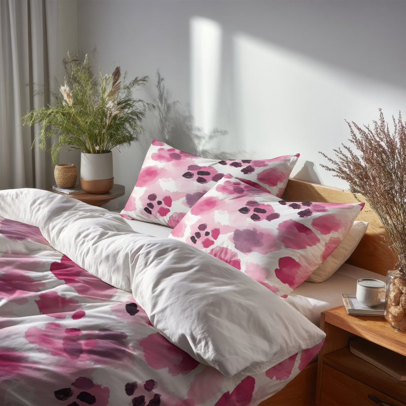 Ensemble de literie à imprimé animal 3 pièces - Housse de couette et coussin décoratif tendance