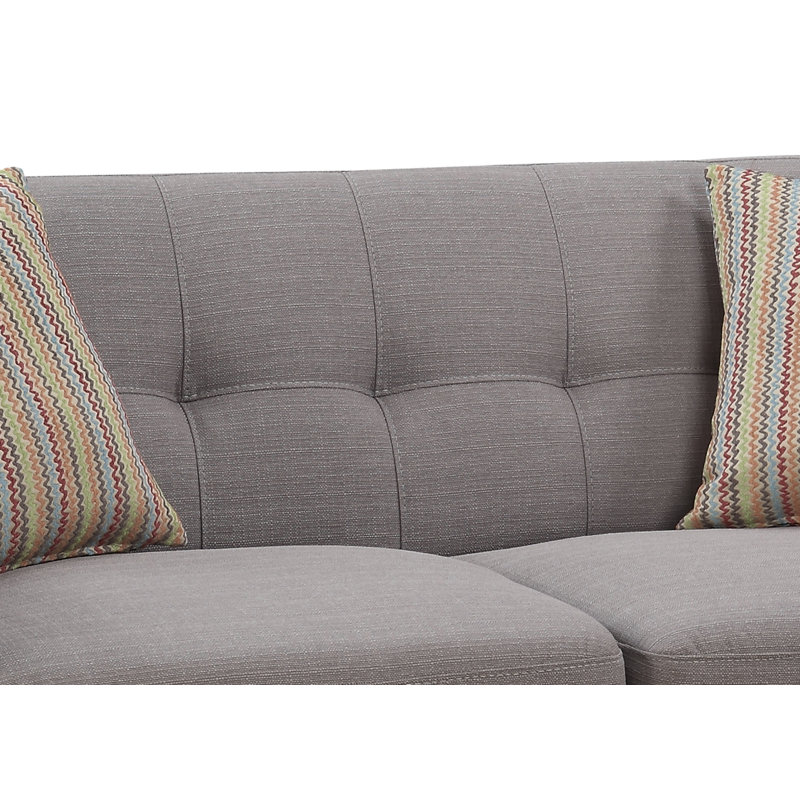 Sider Upholstered Sofa, Gray, 34.5" H x 60.5" W x 34.5" D