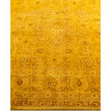 Overdyed Hand-Knotted Wool Modern-Contemporary Gold Area Rug 4' 8" x 6' 10"