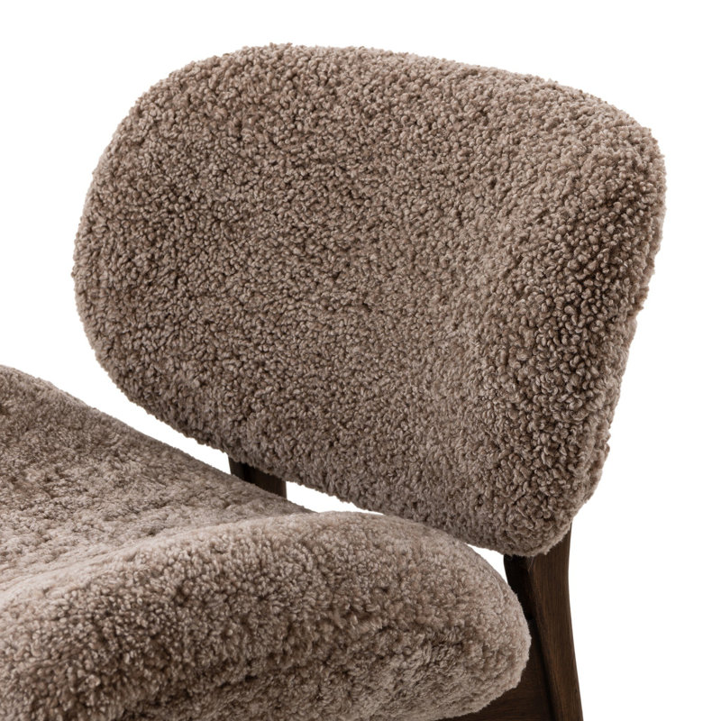 Celine Side Chair, Taupe Shearling, Vintage Ash