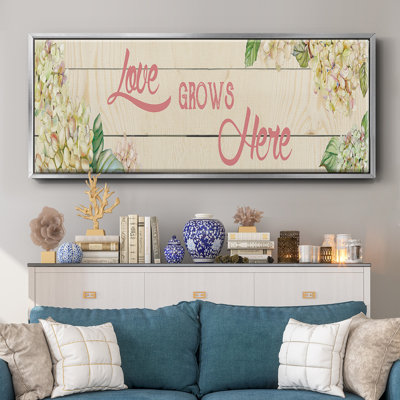 «Love Grows Here», toile encadrée