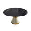 Table de salle à manger moderne 59,05 po en pierre artificielle ronde en acier au carbone blanc pouvant accueillir 6 personnes (chaises non incluses)-133696971-133696972