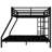 Black Metal Bunk Bed - Queen Over King. Teens & Adults' Choice. Space Solution. Noise Reduction. Strong Frame. No Box Spring. Under Storage. 2 Side Ladders. Enhanced