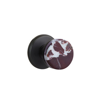 Mortaise intérieure Emtek Select avec rosette Watford et tige conique, bouton Rosso Levanto (droit)