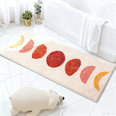 Tapis de couloir Boho, antidérapant, long, lavable (beige)