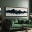«Dark Blue Dripping Mountain Landscape Art Extra Large», reproduction d'art sur toile encadrée-120238074-120238076