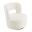 Fauteuil demi-tonneau pivotant avec tissu en peluche doux, fauteuil d'appoint rond-1052835007