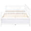 Lit de jour pleine grandeur avec pieds de support, blanc, ferme et durable, pour la chambre à coucher et le salon, option de rangement supplémentaire, conception sécurisée blanche, polyvalent