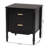 Baxton Studio Marisela Black Wood Nightstand With Gold Handles - 2-Drawer Bedside Table With Bamboo-Inspired Legs, Modern Transitional Accent Furniture For Bedroom Or Guest Room