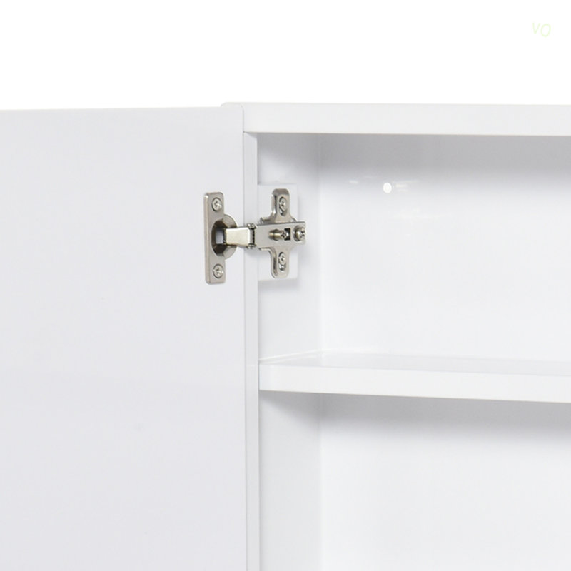 Armoire de salle de bain à miroir, armoire à pharmacie à cadre en acier 24 po x 22 po, rangement mural avec portes doubles