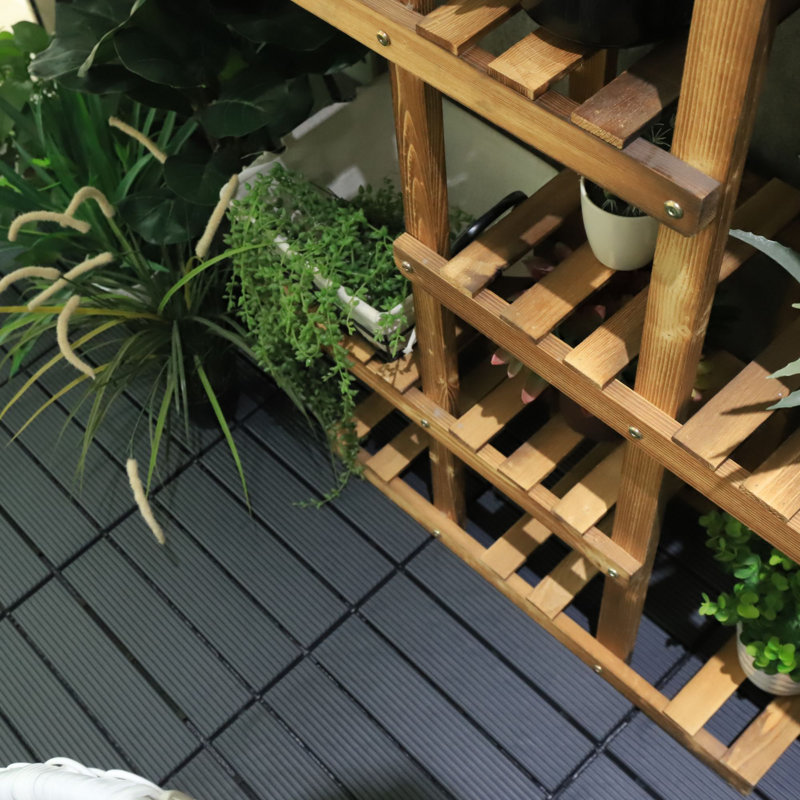 Carreau de terrasse emboîtable en plastique 12 po x 12 po, Gris