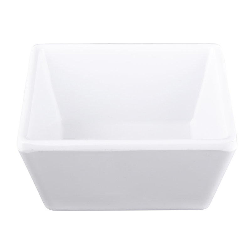 Elite Global Solutions Zen 4 oz. Mélamine carrée Ramequin, Blanc, H 1,5 po x l 3 po x P 3 po