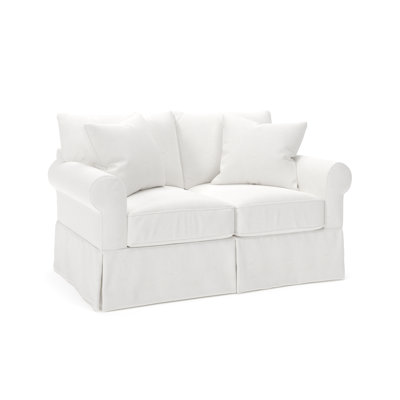 Amari 63" Rolled Arm Slipcovered Loveseat